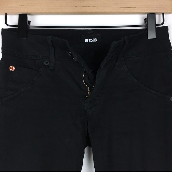 HUDSON Jeans Collin Skinny Slim Fit Flap Pockets Black Stretch Denim Size 24 - Picture 3 of 12